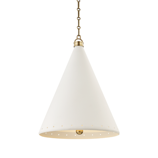 Plaster No.1 Pendant with Aged Brass/white Plaster Finish
