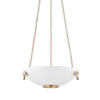 Plaster No.2 Pendant with Aged Brass/white Plaster Finish