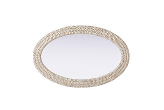 Oval Cornhusk Mirror 27x42 in Linen White