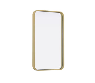 Contour Metal Rectangle Mirror 18x30 in Brass