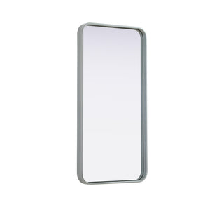 Contour Metal Rectangle Mirror 18x36 in Silver