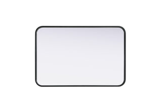Contour Metal Rectangle Mirror 20x30 in Black