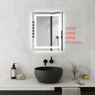 Riven 30x24 LED Mirror, Adjustable Color 3000K/4200K/6400K