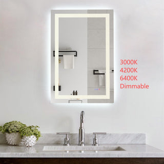 Riven 40x27 LED Mirror, Adjustable Color 3000K/4200K/6400K