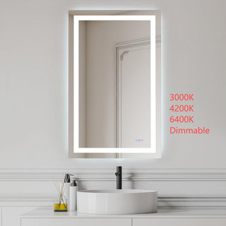 Riven 48x30 LED Mirror, Adjustable Color 3000K/4200K/6400K