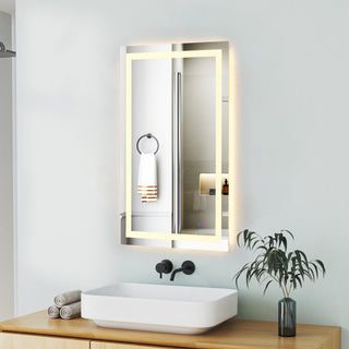 Riven 48x30 LED Mirror, Adjustable Color 3000K/4200K/6400K