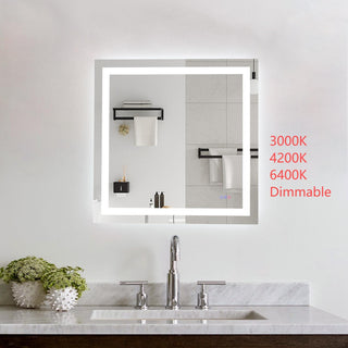Riven 36x36 LED Mirror, Adjustable Color 3000K/4200K/6400K