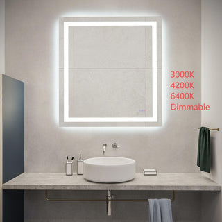 Riven 40x36 LED Mirror, Adjustable Color 3000K/4200K/6400K
