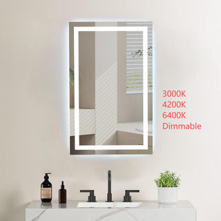 Riven 48x36 LED Mirror, Adjustable Color 3000K/4200K/6400K