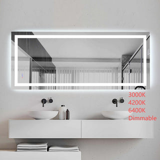 Riven 72x42 LED Mirror, Adjustable Color 3000K/4200K/6400K