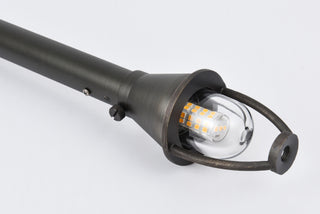 Outdoor 12V Cast Brass path light 9 inch Wide x 24 inch High in Dark Bronze
