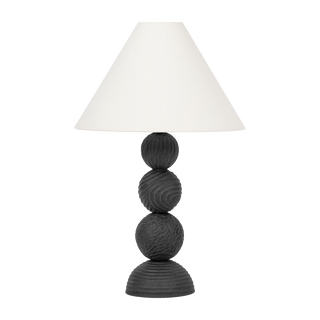 Miela TABLE LAMP with Forged Iron/Ceramic Black Motif Finish