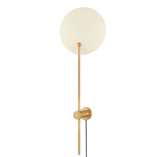 Leif Plug-in Sconce with PATINA BRASS AND SOFT SAND Finish