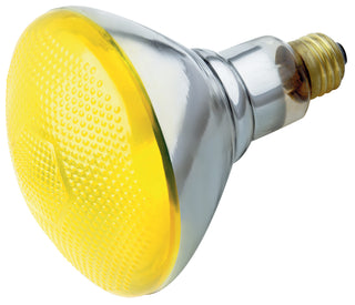 Incandescent Reflector Bulb: 100W;  BR38;  ;  Yellow;  120V;  E26 Medium Base