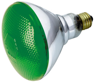 Incandescent Reflector Bulb: 100W;  BR38;  ;  Green;  120V;  E26 Medium Base