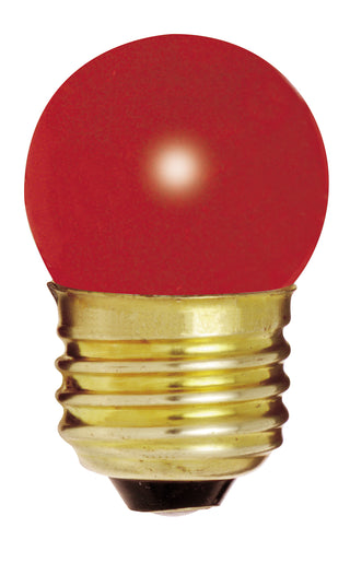 Incandescent Sign Bulb: 7.5W;  S11;  ;  Ceramic Red;  120V;  E26 Medium Base