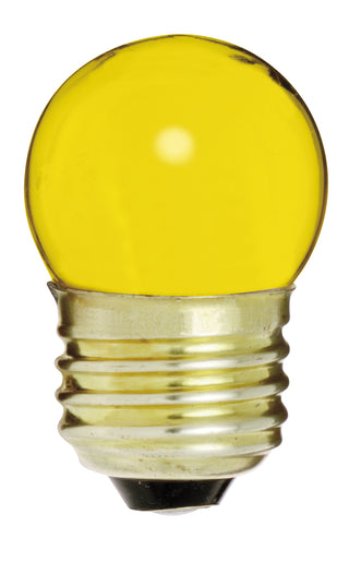 Incandescent Sign Bulb: 7.5W;  S11;  ;  Ceramic Yellow;  120V;  E26 Medium Base
