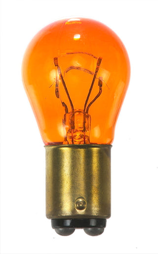 Incandescent Miniature Bulb: 26.88W/8.26W;  S8;  ;  Transparent Amber;  12.8V/14V;  BA15d Bayonet Double Contact Base