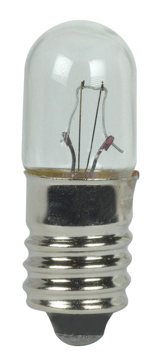 Incandescent Miniature Bulb: 5W;  T3.25;  ;  Clear;  28V;  E10 Miniature Screw Base
