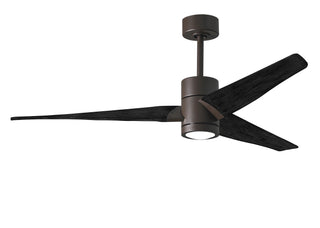 Super Janet three-blade ceiling fan. Multiple size and Finish options to choose from. Textured Bronze / Matte Black Finish / 60 Inch