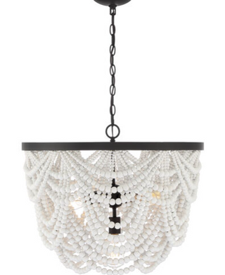 5-Light Chandelier in White with Oil Rubbed Bronze