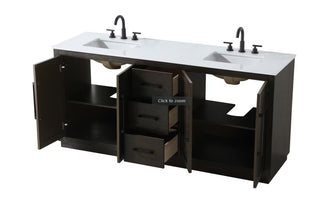 72 inch Bath Vanity in Chocolate Oak