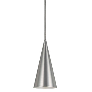 7" Tall Metal Pendant in Brushed Steel Finish