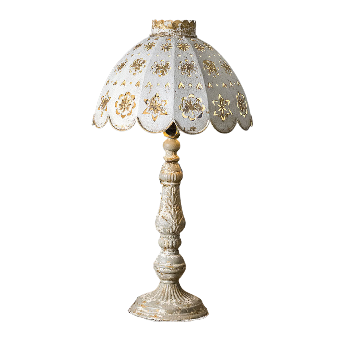 Table Lamp with Decorative Metal Shade