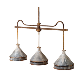 Large Rustic Three Light Pendant