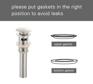 Pop-up bathroom sink drain with overflow in Brushed Nickel