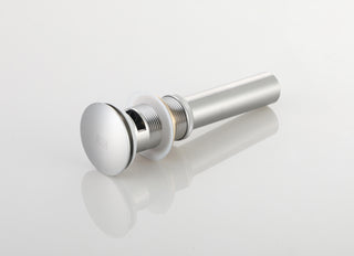 Pop-up bathroom sink drain with overflow in Brushed Nickel