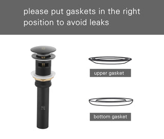 Pop-up bathroom sink drain with overflow in Matte Black