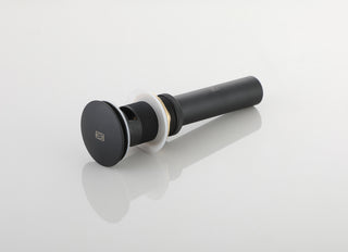 Pop-up bathroom sink drain with overflow in Matte Black