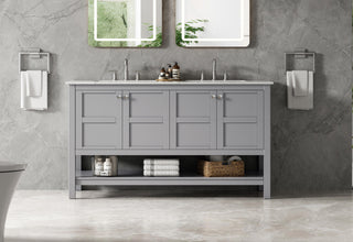 54 inch Double Bathroom Vanity in Grey