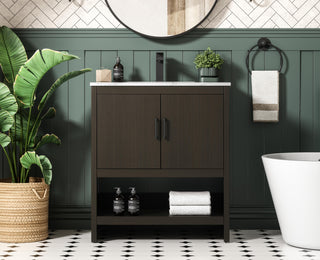 Ira 30 inch Single Bathroom Vanity in Mocha Brown