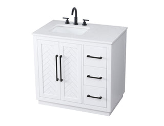 36 inch Single Bathroom Vanity in White