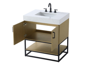 30 inch Single Bathroom Vanity in  Honey Brown