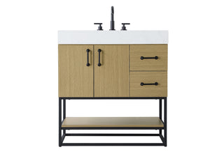 32 inch Single Bathroom Vanity in  Honey Brown