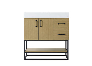 32 inch Single Bathroom Vanity in  Honey Brown