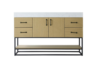 54 inch Single Bathroom Vanity in Honey Brown