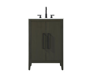 24 Inch Single Bathroom Vanity In Mocha Brown