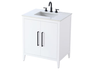 30 Inch Single Bathroom Vanity In White