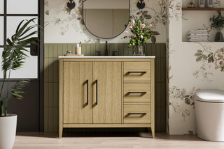 42 Inch Single Bathroom Vanity In  Honey Brown