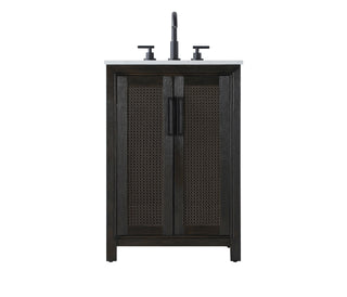 24 Inch Single Bathroom Vanity In  Chocolate Oak
