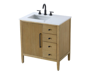 32 inch Single Bathroom Vanity in Linen Oak