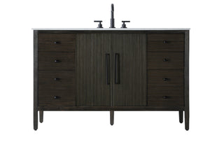54 inch Single Bathroom Vanity inChocolate Oak