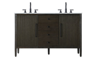 54 inch Double Bathroom Vanity inChocolate Oak
