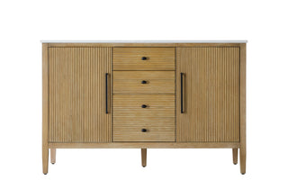 54 inch Double Bathroom Vanity in Linen Oak