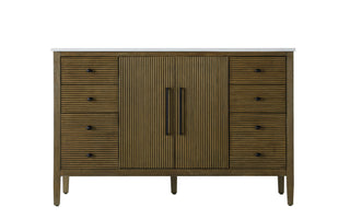 54 inch Single Bathroom Vanity in Hazel Oak
