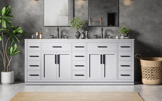 Alden 84 inch Double Bathroom Vanity in Grey
